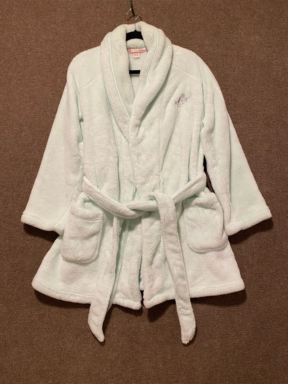 Victoria's Secret Light Mint Green Cozy Plush Robe Angel XS/S